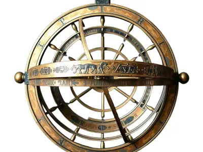 Antique Brass Armillary Sphere model pack Low-poly 3D model