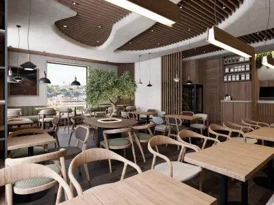 Coffee Shop Bar 3D model