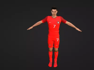 Cristiano Ronaldo - Portugal Low-poly 3D model