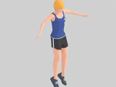 Jumping Jacks Exercise woman Animation Low-poly 3D model