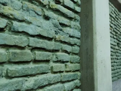 Old Brick Wall 8K Scan Low-poly 3D model