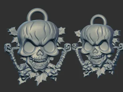 skull hallowen decor  3D print model