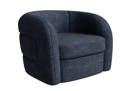 Bolster Lounge Chair Low-poly 3D model