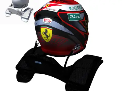 Raikkonen Helmet 2016 Low-poly 3D model