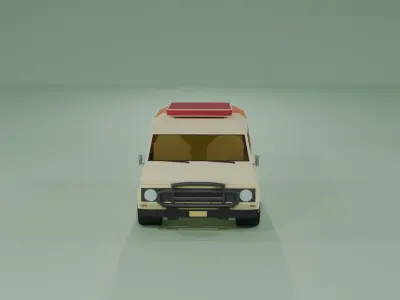 LowPoly Van Car 3D Model 3403 Tris Game Ready UVs No Interior Low-poly 3D model