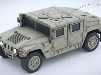 M1025 HMMWV High Mobility Multipurpose Wheeled Vehicle Humvee Low-poly 3D model