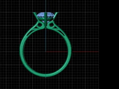 STL 3DM Print Ready Women Diamond Ring Lightweight Printable  3D print model 79