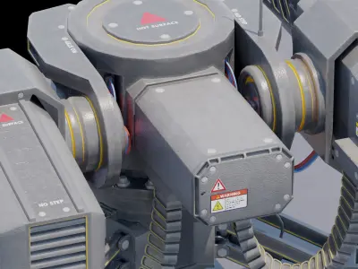 Low poly sci fi turret Free low-poly 3D model
