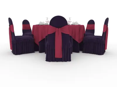 Banquet Table and Chair 66 3D model