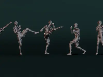 Boxer Woman Set02 3D model