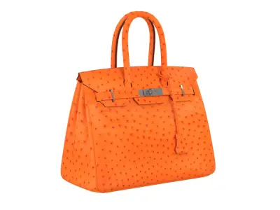 Luxury Birkin 30 Style Handbag 3D Model Low-poly 3D model