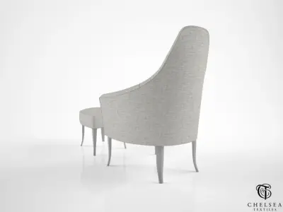 Chelsea Textiles armchair with curved back 3D model
