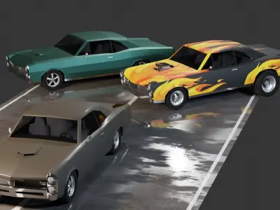 Pontiac GTO 1967 Low-poly 3D model