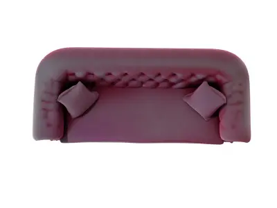 Elegant Pink Classical Glam Sofa Low-poly 3D model