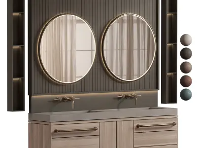 Bathroom furniture N038 in Neoclassic and Modern style 3D model