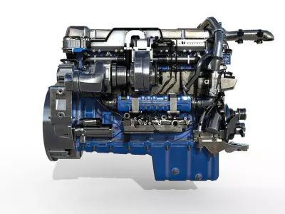 Volvo D13 diesel engine Low-poly 3D model