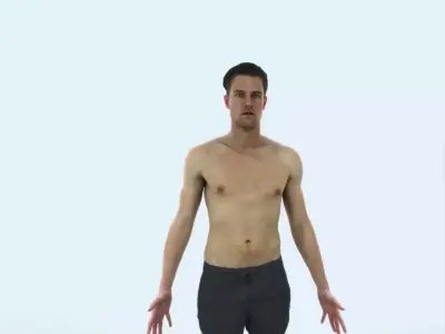 Virtue B Beach Animated Rigged Sports Man Low-poly 3D model