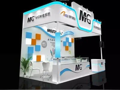 Booth - Area - 6X3-3DMAX2009-021 3D model