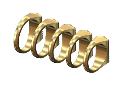 Diamond iced faceted top tapered shank ring US sizes 7to11 3D print model