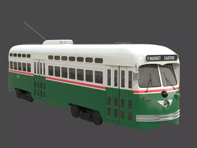 PCC Trolley Car Municipal Retro Railway 3D model