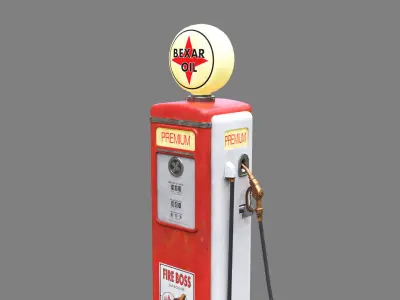 Vintage Gas Pump Free low-poly 3D model
