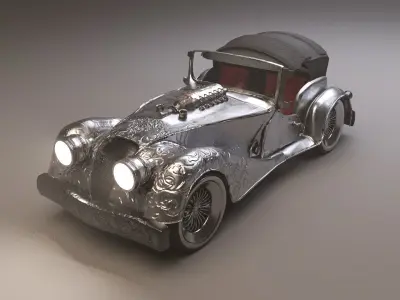 antique car Low-poly 3D model by skalifali9