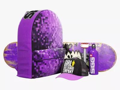 decorative set violet 3D model