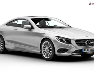 Mercedes S Class Coupe 2015 2 Headlight Versions 3D model