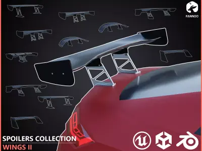 WINGS - Spoilers Collection II - All Formats Low-poly 3D model