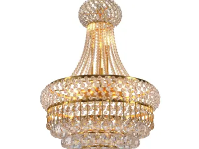 8-Lights Golden Finish Classic Empire 3D model