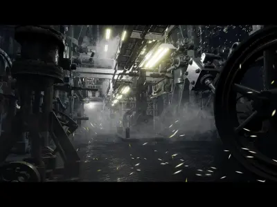 EngineHall Low-poly 3D model