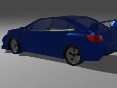 low-poly sedan car set Low-poly 3D model