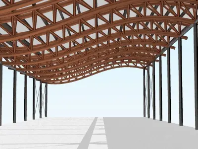 Steel Truss Building 3D model