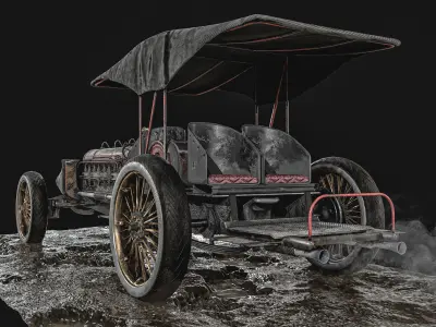 Old Car Low-poly 3D model