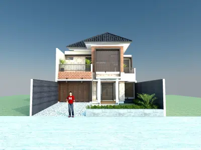 minimalist house exterior Design  2 3D print model