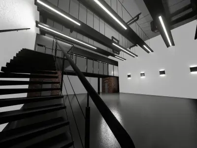 Warehouse car studio interior 3D model