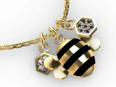 bee pendant 3D print model