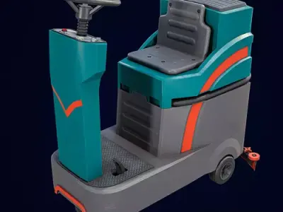 Floor Scrubber Washing Machine Low-poly 3D model