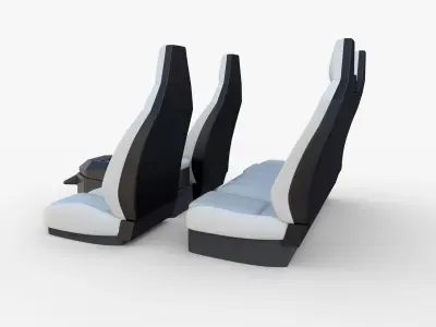 Tesla Cybertruck Seats White 3D model