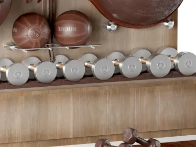 Home Gym Yoga Fitness Decoration Set 043 3D model