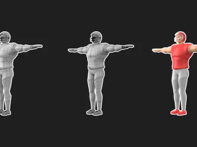 American Footballer 3D Model 3D model