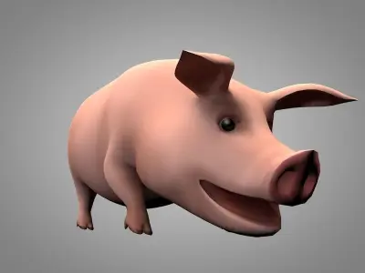 Pig or Porky Low-poly 3D model
