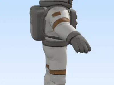 Cartoon astronaut Free low-poly 3D model