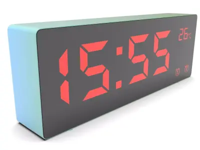 CLOCK BLUEGREEN RED Low-poly 3D model
