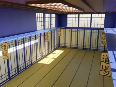 Kung-Fu Hall Low-poly 3D model