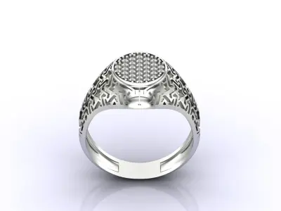 Print Ready STL 3DM  Gents Rings Diamond Men Ring  3D print model 49