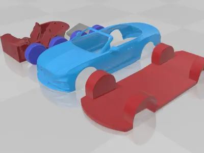 Bentley Continental GTC Speed 2025 - Separate Parts STL Model 3D print model