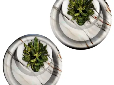 Skull design ashtray 3D model