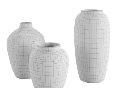 Textured Cream Vase 3D model