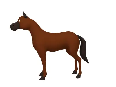 Horse Cartoon 02 3D model